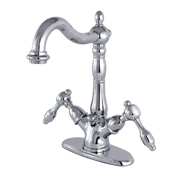 Tudor 2-Handle Bathroom Faucet W/Brass Pop-Up & Cover Plate, Chrome